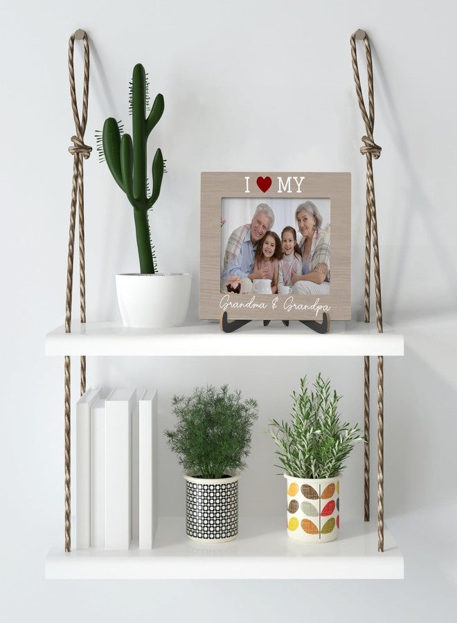 Zmyollo Grandparents Picture Frame, I Love My Grandma & Grandpa - Wooden Tabletop Photo Frame With Stand, Gifts for Grandparents from Granddaughter Grandson, Birthday Gifts For Grandma Grandpa, B07 - Image 4
